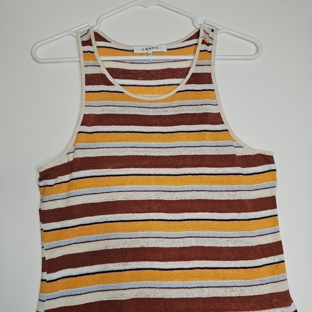 Frame Linen Striped Racerback Tank Size Small - Picture 6 of 11